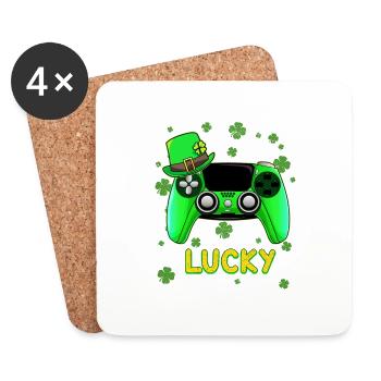 Lucky St Patrick's Day Green Controller Gamer - Coasters (set of 4) - white - Front