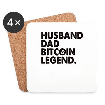 Bitcoin Père | Cadeau pour un investisseur crypto - Dessous de verre (lot de 4) - blanc - Devant
