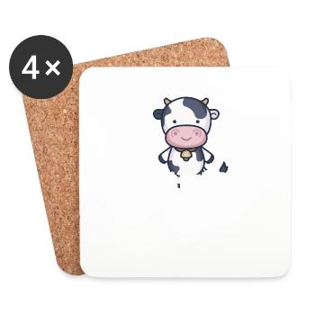 Cow has milk for several days - Coasters (set of 4) - white - Front