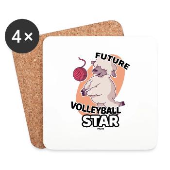 Future star du volleyball moutons enfant bébé - Dessous de verre (lot de 4) - blanc - Devant