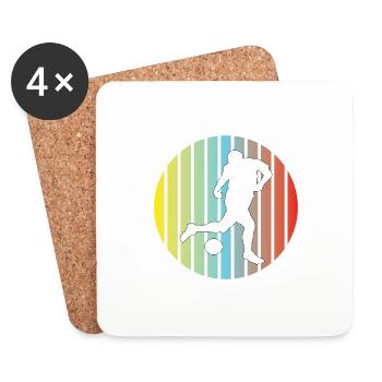Équipe de football Football Player Football Design - Dessous de verre (lot de 4) - blanc - Devant
