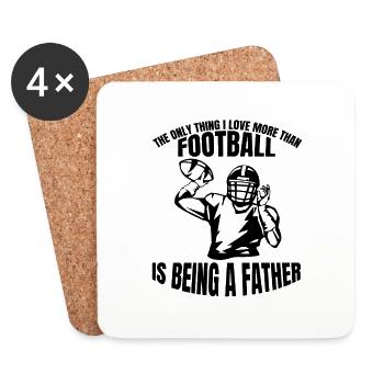Joueur de football Équipe de football Père Entraîneur de football - Dessous de verre (lot de 4) - blanc - Devant