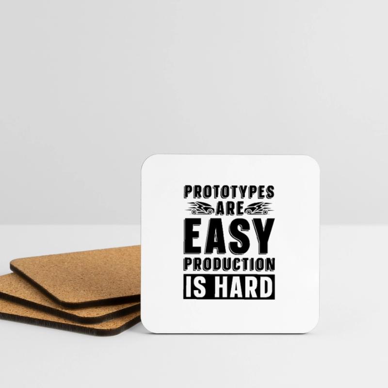 Prototypes Are Easy Programmer Engineer Robotics Coasters (set of 4)