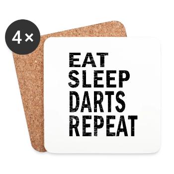 Eat sleep darts repeat for darts lovers - Coasters (set of 4) - white - Front