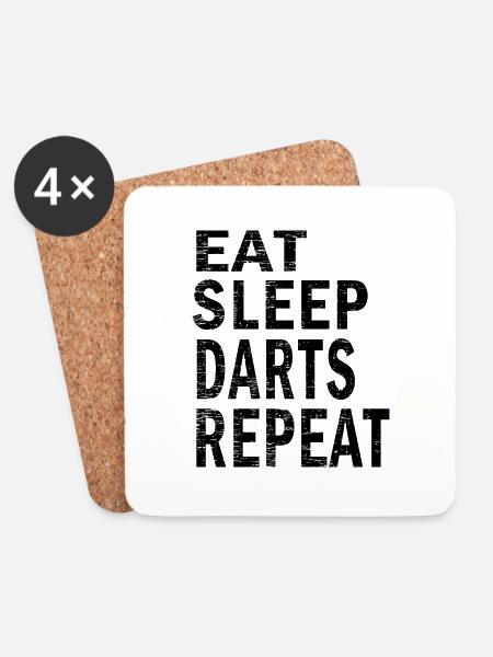 Eat sleep darts repeat for darts lovers - Untersetzer (4er-Set) - Weiß