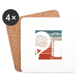 Je Peux Pas J'ai Padel Et Apéro Padeliste - Dessous de verre (lot de 4) - blanc - Devant