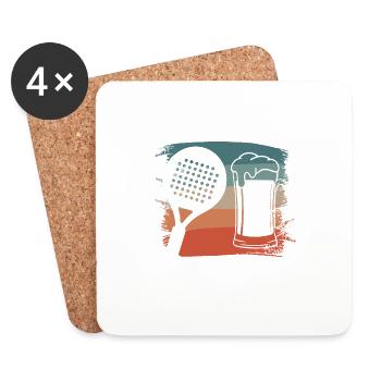 Je Peux Pas J'ai Padel Et Apéro Padeliste - Dessous de verre (lot de 4) - blanc - Devant