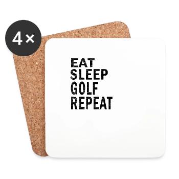 Eat sleep Golf repeat for Golf lovers - Untersetzer (4er-Set) - Weiß - Vorne