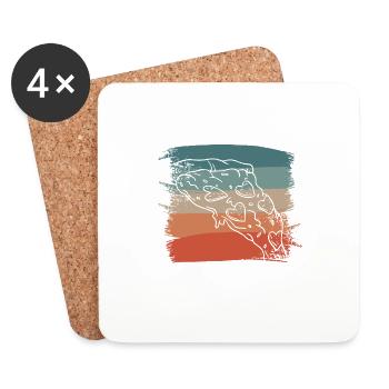 Je Peux Pas J'ai Pizza - Dessous de verre (lot de 4) - blanc - Devant