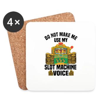 Casino Gambling Slot Machine à sous Jeu de cartes - Dessous de verre (lot de 4) - blanc - Devant