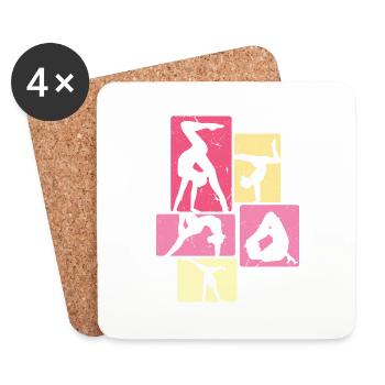 Gymnastics | Gymnastics Gymnastics Girls Women - Coasters (set of 4) - white - Front