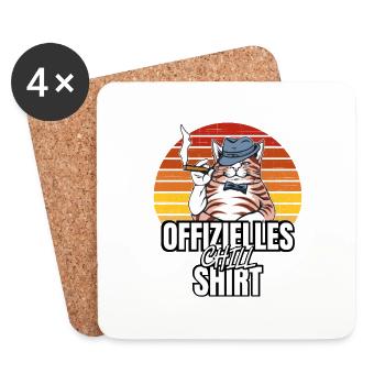 Katzen Katze Katzenshirt Katze Geschenkidee kitten - Untersetzer (4er-Set) - Weiß - Vorne
