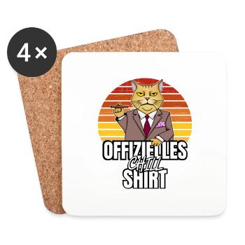 Katzen Katze Katzenshirt Katze Geschenkidee kitten - Untersetzer (4er-Set) - Weiß - Vorne