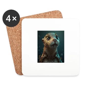 Creepy Otter Creature Spooky Zombie Otter - Untersetzer (4er-Set) - Weiß - Vorne