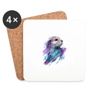 Otter Lovers Magical Sea Otter - Untersetzer (4er-Set) - Weiß - Vorne