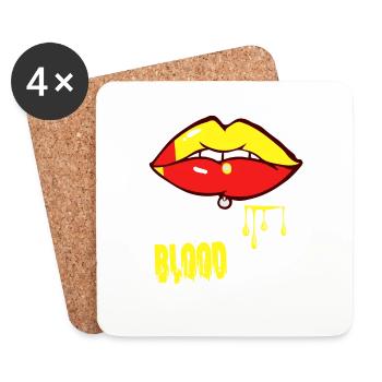piercing & blood - Coasters (set of 4) - white - Front