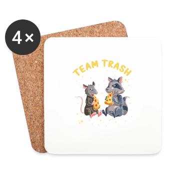 Opossum Design for raccoon fans and marsupial - Coasters (set of 4) - white - Front