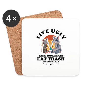 Sariga Design for Opossum and Raccoon - Coasters (set of 4) - white - Front