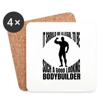 Fitness Sport Musculation Fitness Sports Athlètes - Dessous de verre (lot de 4) - blanc - Devant