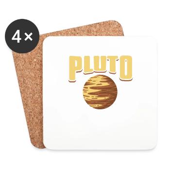 Retro PLUTO 1930 - 2006 Never Forget Funny Planet - Coasters (set of 4) - white - Front