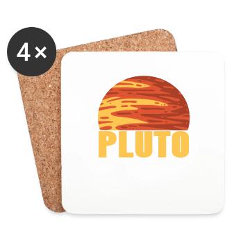 Never Forget PLUTO 1930 - 2006 Retro Funny Planet - Coasters (set of 4) - white - Front