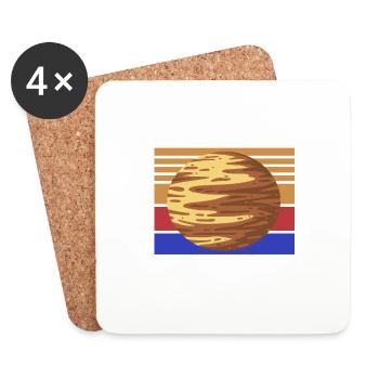 NEVER Forget Pluto Retro Vintage Planet Space - Untersetzer (4er-Set) - Weiß - Vorne