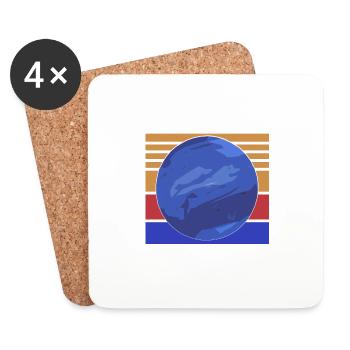Neptune Is The Answer Retro Funny Solar System - Coasters (set of 4) - white - Front