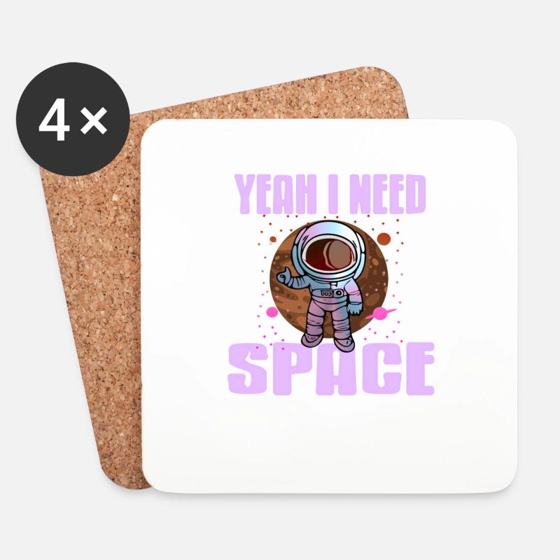 Yeah I Need Space I'll Go To Mercury Retro Funny - Untersetzer (4er-Set) - Weiß