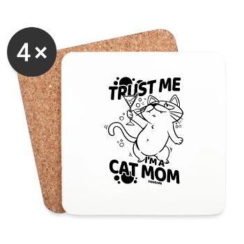 Cat mom - Coasters (set of 4) - white - Front