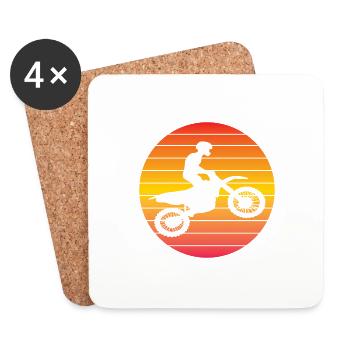 Motorcycle Motorcycle Fan Motorcross Motorcyclists - Coasters (set of 4) - white - Front