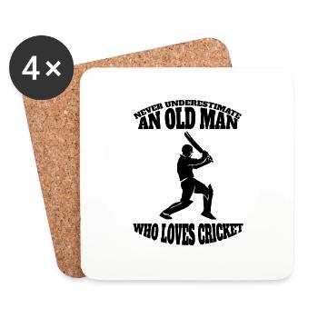 Équipe de cricket Équipe de cricket Équipe de cricket - Dessous de verre (lot de 4) - blanc - Devant