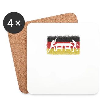 Tischtennis Zubehör Pingpong Motiv - Untersetzer (4er-Set) - Weiß - Vorne
