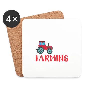 L’éducation scolaire est importante, mais l’agriculture - Dessous de verre (lot de 4) - blanc - Devant