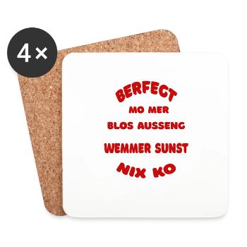 Fränkisch, Franken, Dialekt, Mundart - Untersetzer (4er-Set) - Weiß - Vorne