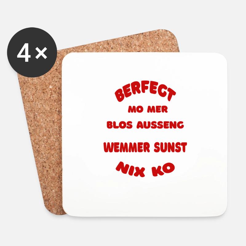 Fränkisch, Franken, Dialekt, Mundart - Untersetzer (4er-Set) - Weiß