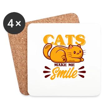 Cats lovers cat parents cats sayings - Coasters (set of 4) - white - Front