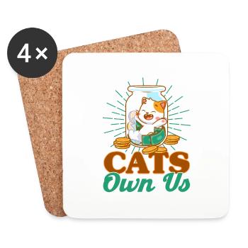 Cat Sayings Cat Cat Lover Gift - Coasters (set of 4) - white - Front