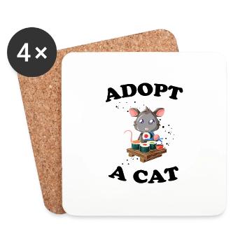 Raccoon design for possum and marsupial rat - Coasters (set of 4) - white - Front