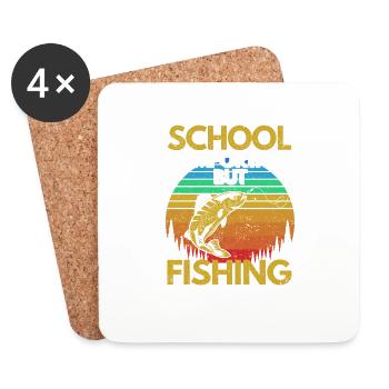 L’école est importante, mais la pêche l’est encore plus - Dessous de verre (lot de 4) - blanc - Devant