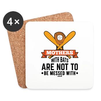 Baseball Mama Baseballspruch - Untersetzer (4er-Set) - Weiß - Vorne