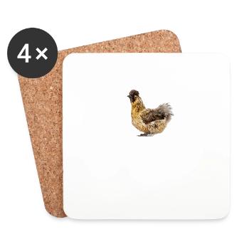 Ja das sind meine Seidenhühner Geschenk - Untersetzer (4er-Set) - Weiß - Vorne