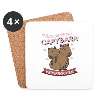Nur noch ein Capybara versprochen Wasserschwein - Untersetzer (4er-Set) - Weiß - Vorne