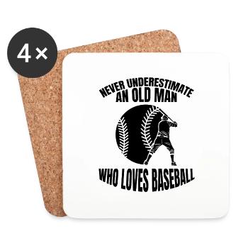 Baseball Baseballteam Baseballer Baseballspieler - Untersetzer (4er-Set) - Weiß - Vorne