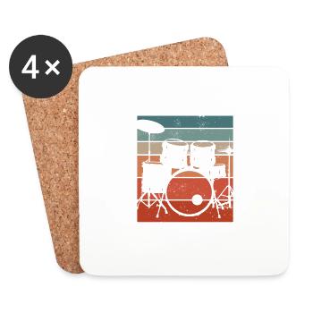 Je Peux Pas J'ai Batterie Batteur - Dessous de verre (lot de 4) - blanc - Devant