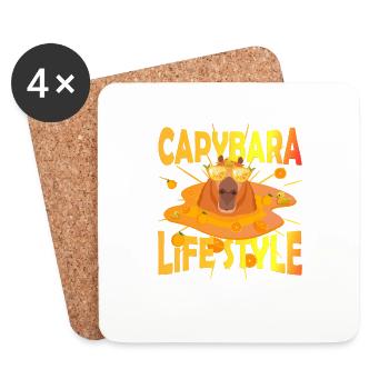 Canard de style de vie Capy - Dessous de verre (lot de 4) - blanc - Devant