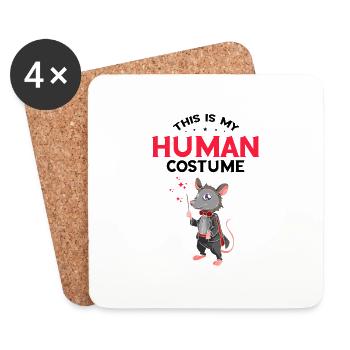 Opossum Design for Raccoon Fans and Possums - Coasters (set of 4) - white - Front
