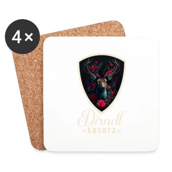 Dirndl Ersatz Dirndl Trachten Kostüm Dirndl Ersatz - Untersetzer (4er-Set) - Weiß - Vorne
