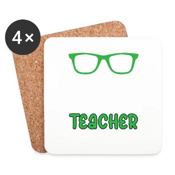 Le meilleur professeur de mathématiques au monde - Dessous de verre (lot de 4) - blanc - Devant