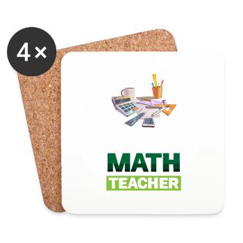 Fa La La La La La Professeur de mathématiques - Dessous de verre (lot de 4) - blanc - Devant