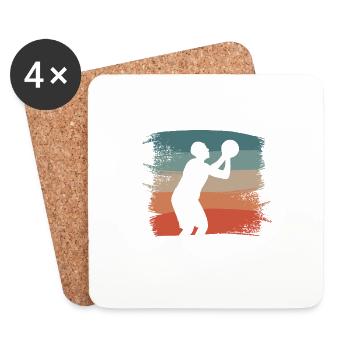 Je Peux Pas J'ai Basket Basket-ball Basketteur - Dessous de verre (lot de 4) - blanc - Devant